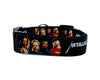 Metallica dog collar adjustable buckle collar 1" or 5/8"wide or leash Rock music Petcollarshandmade