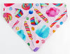 Candy Dog Bandana, Over the Collar dog bandana, Dog collar bandana, puppy
