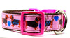 Dachshund dog collar handmade adjustable buckle collar 1" wide leash girly pink Petcollarshandmade