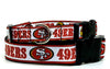 SF 49ers football dog collar handmade adjustable buckle 5/8" wide or leash Petcollarshandmade