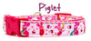 Pig Dog collar Winnie The Pooh handmade adjustable buckle 5/8" wide or leash