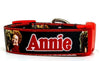Annie dog collar handmade adjustable buckle collar 1"wide or leash movie Petcollarshandmade