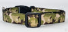Camo dog collar handmade adjustable buckle collar 5/8" wide or leash fabric Petcollarshandmade