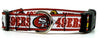 SF 49ers football dog collar handmade adjustable buckle 5/8" wide or leash Petcollarshandmade