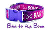Bad To The Bone dog collar handmade adjustable buckle 1" or 5/8" wide or leash Petcollarshandmade