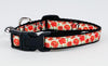 Poppies cat or small dog collar 1/2" wide adjustable handmade bell or leash Petcollarshandmade