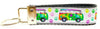 VW Bus Key Fob Wristlet Keychain 1 1/4"wide Zipper pull Camera strap - Petcollarshandmades