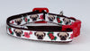 Pugs cat or small dog collar 1/2" wide adjustable handmade bell or leash Petcollarshandmade