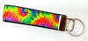 Tie Dye Key Fob Wristlet Keychain 1"wide Zipper pull Camera strap handmade Petcollarshandmade