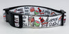 Sushi dog collar adjustable buckle collar 1" wide or leash food Petcollarshandmade