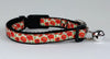 Poppies cat or small dog collar 1/2" wide adjustable handmade bell or leash Petcollarshandmade