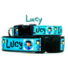 Lucy dog collar handmade adjustable buckle collar 5/8" wide or leash Petcollarshandmade