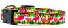 Pink Flamingo Dog collar handmade adjustable buckle 5/8" wide or leash Petcollarshandmade