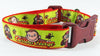 Curious George dog collar Handmade adjustable buckle collar 1"wide or leash - Petcollarshandmades