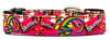 Skittles dog collar handmade adjustable buckle collar 5/8" wide or leash pink Petcollarshandmade