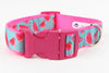 Watermelon dog collar handmade adjustable buckle collar 1" wide or leash Petcollarshandmade