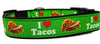 I Love Tacos dog collar handmade adjustable buckle 1" or 5/8" wide or leash Petcollarshandmade