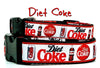 Diet Coke dog collar handmade adjustable buckle 5/8" wide or leash soda pop Petcollarshandmade
