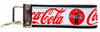 Coca Cola Key Fob Wristlet Keychain 1"wide Zipper pull Camera strap handmade Petcollarshandmade