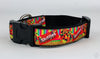 Skittles dog collar Handmade adjustable buckle collar 1" wide or leash Petcollarshandmade