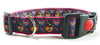 Rainbow Hearts dog collar handmade adjustable buckle collar 1" wide leash fabric - Petcollarshandmades