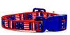 USA Flag cat or small dog collar 1/2" wide adjustable handmade bell or leash Petcollarshandmade