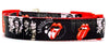 Rolling Stones dog collar Handmade adjustable buckle 1"or 5/8"wide or leash Rock Petcollarshandmade