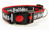 I Love My Bulldog dog collar Handmade adjustable buckle collar 1"wide or leash - Petcollarshandmades