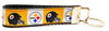 Steelers Key Fob Wristlet Keychain 1"wide Zipper pull Camera strap handmade - Petcollarshandmades