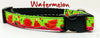 Watermelon dog collar handmade adjustable buckle collar 5/8" wide or leash Petcollarshandmade