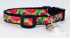 Rainbow Tie Dye cat or small dog collar 1/2" wide adjustable with bell or leash Petcollarshandmade