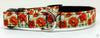 Flowers dog collar handmade adjustable buckle collar 5/8" wide or leash fabric - Petcollarshandmades