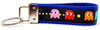 Pacman Key Fob Wristlet Keychain 1"wide Zipper pull Camera strap handmade Petcollarshandmade
