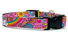 Flowers/Rainbow dog collar handmade adjustable buckle collar 5/8" wide narrow Petcollarshandmade