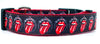 Rolling Stones dog collar Handmade adjustable buckle collar 1"wide or leash Rock Petcollarshandmade