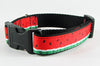 Watermelon dog collar handmade adjustable buckle collar 1" or 5/8"wide or leash Petcollarshandmade