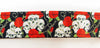 Skulls dog collar Handmade adjustable buckle collar 1" wide or leash Petcollarshandmade
