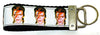 David Bowie Key Fob Wristlet Keychain 11/4"wide Zipper pull Camera strap - Petcollarshandmades