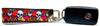 Skulls Key Fob Wristlet Keychain 1"wide Zipper pull Camera strap handmade - Petcollarshandmades