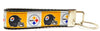 Steelers Key Fob Wristlet Keychain 1"wide Zipper pull Camera strap handmade - Petcollarshandmades