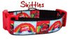Skittles dog collar Handmade adjustable buckle collar 1" or 5/8" wide or leash Petcollarshandmade