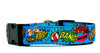 Super Hero dog collar handmade adjustable buckle 1"or 5/8" wide or leash blue Petcollarshandmade