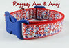 Raggedy Ann & Andy dog collar handmade adjustable buckle collar 1" wide or leash Petcollarshandmade