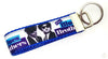 Blues Brothers Key Fob Wristlet Keychain 1"wide Zipper pull Camera strap - Petcollarshandmades