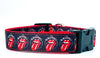 Rolling Stones dog collar Handmade adjustable buckle collar 1"wide or leash Rock Petcollarshandmade