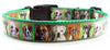 Puppies dog collar handmade adjustable buckle collar 1"wide or leash fabric - Petcollarshandmades