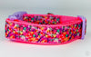 Valentine hearts dog collar handmade adjustable buckle collar 1"wide or leash - Petcollarshandmades