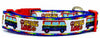 VW Bus dog collar handmade  adjustable buckle collar 1" or 5/8" wide or leash Petcollarshandmade