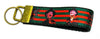 Freddy Krueger Key Fob Wristlet Keychain 1"wide Zipper pull Camera strap horror Petcollarshandmade