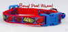 Super Hero cat or small dog collar 1/2" wide adjustable handmade bell or leash Petcollarshandmade